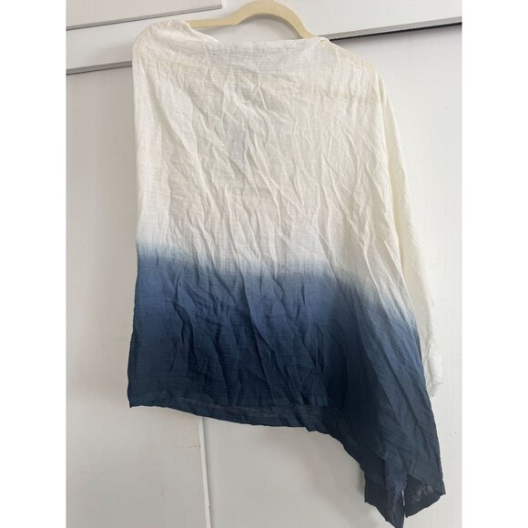 NWT NEW J.JILL PUREJILL OMBRE BLUE WHITE INDIGO WRAP ONE SIZE FITS ALL - Picture 1 of 4